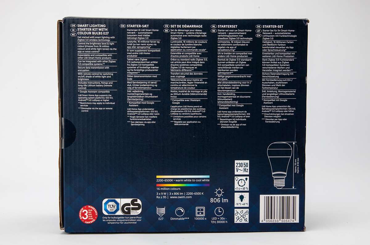 Lidl Smart Lighting Start KIT with colour Bulbs E27 - LivarnoLux/SliverCrest